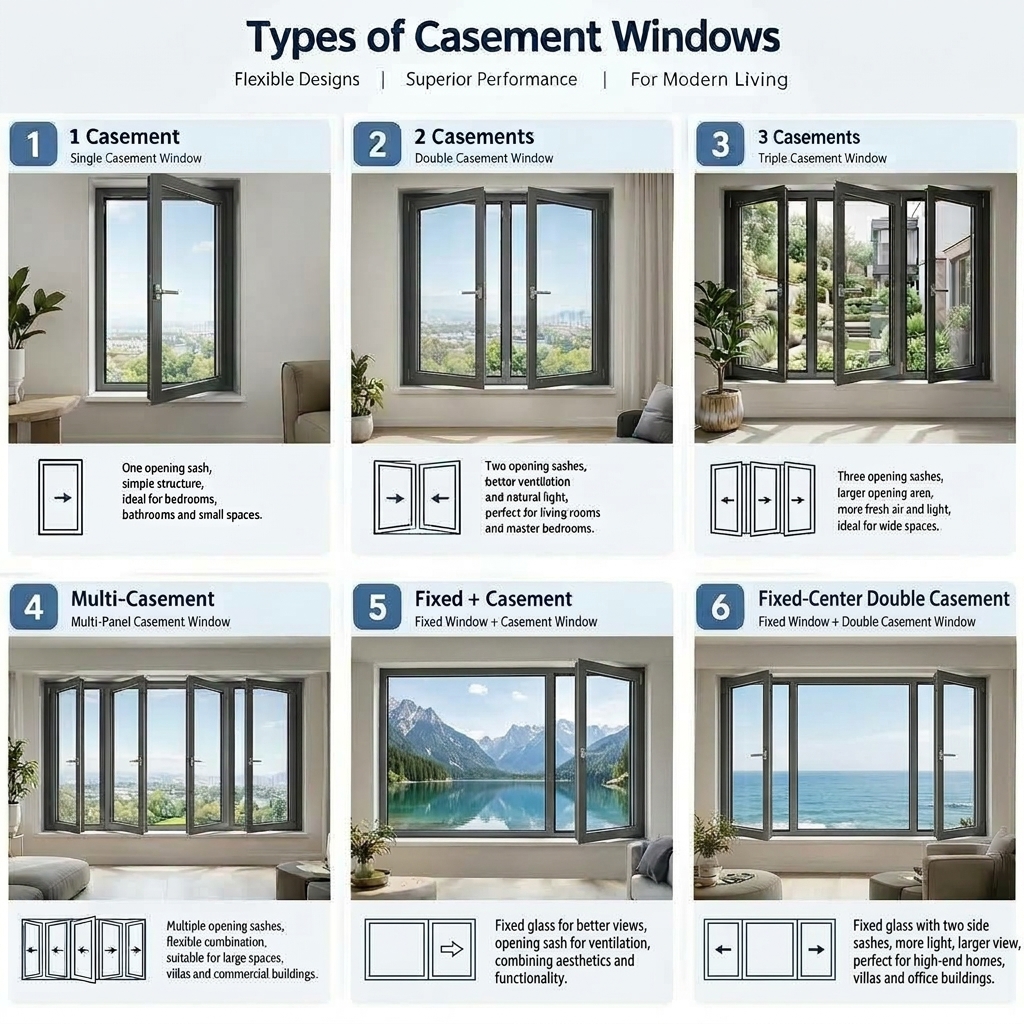 Custom Arch windows Double Glazed Soundproof Types Aluminium Profile Casement Aluminum Alloy Doors and windows for House