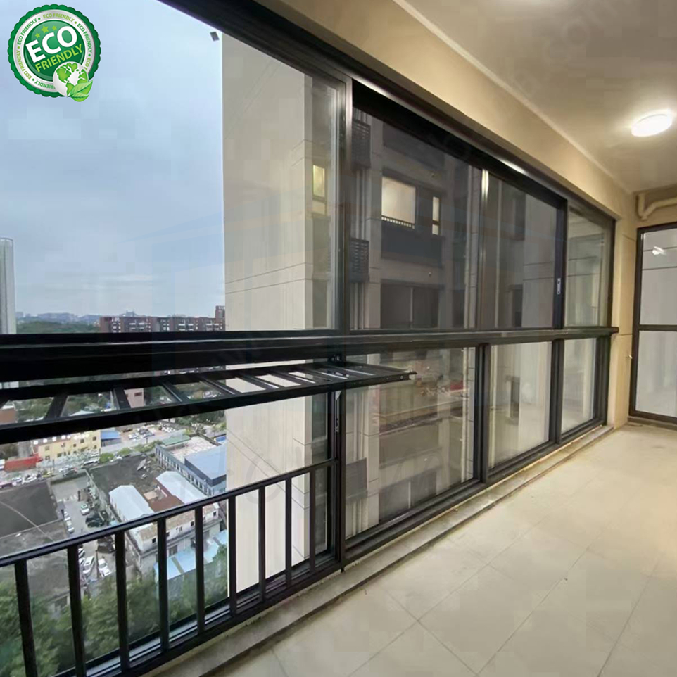 High Quality Aluminum Profile Fixed House Window Double Glass Design Large Sliding Windows for Porch