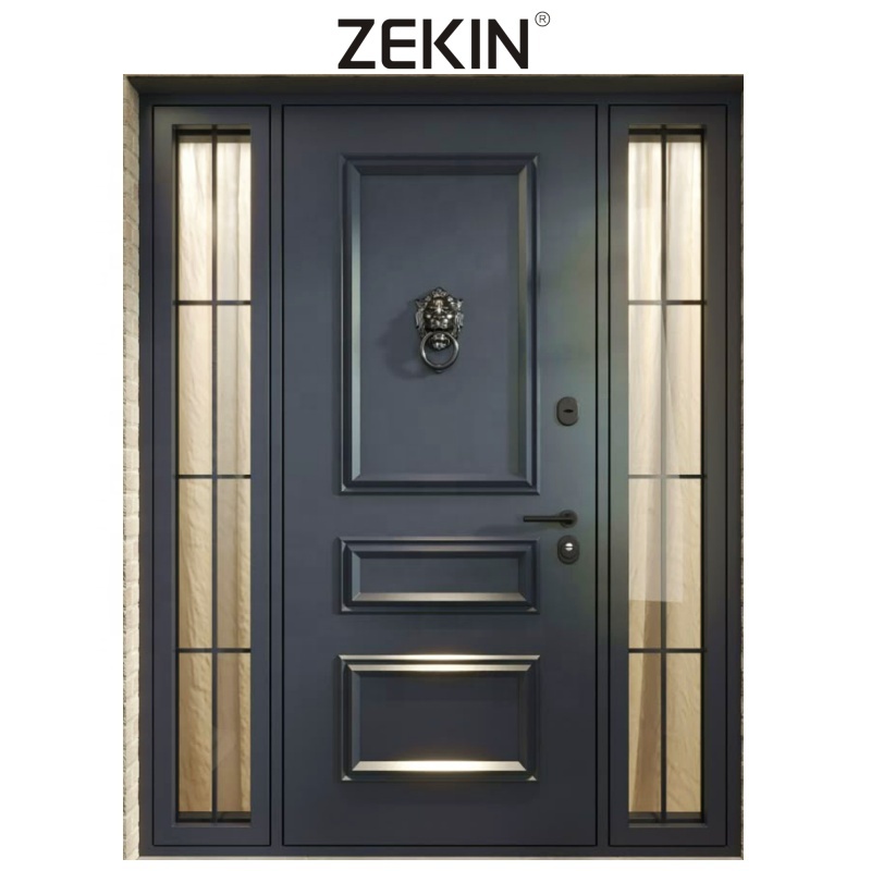 Customized High Quality Aluminum Pivot External Security Doors for House Metal Front Entry Door Exterior Aluminium Main Door