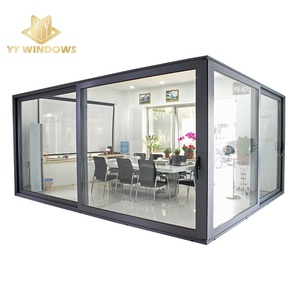 American Hurricane Windows Impact Door NFRC NOA Florida Code Aluminium Corner Lift and Slide Doors