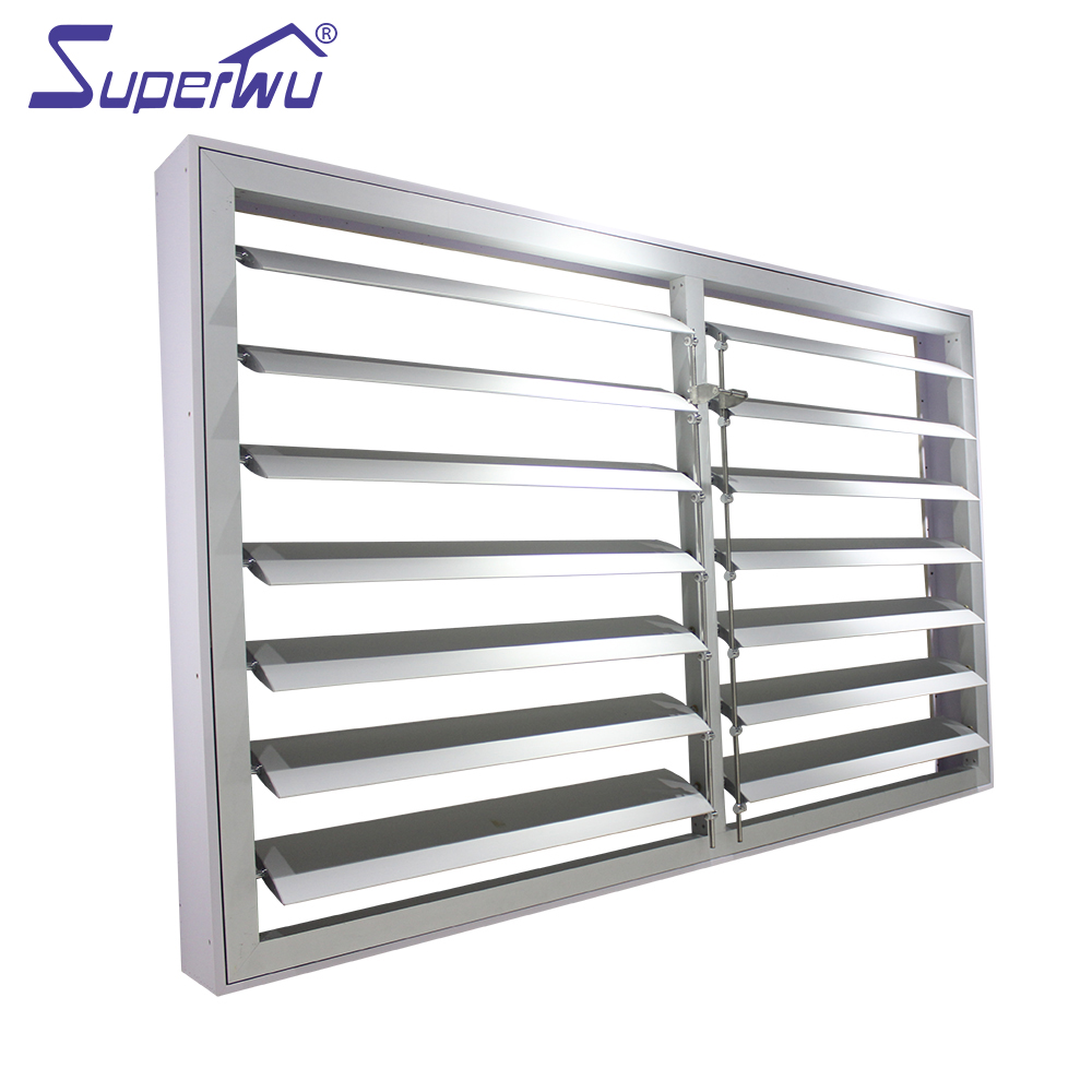 Superwu Cheap Price Aluminium Australia Standard Sound Insulation Aluminum Louver windows With Aluminium Plate Exterior windows