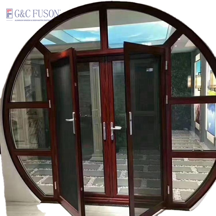 Fuson Unique Design Custom Commerical Outside Patio Outdoor Swing Aluminum Doors and Windows Double Glazed Casement French Doors