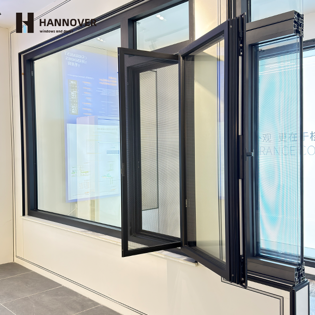 Modern Energy Efficient NFRC Aluminum Alloy Swing Casement Window Double/Triple Glazed for Commercial Residential Bedroom Use
