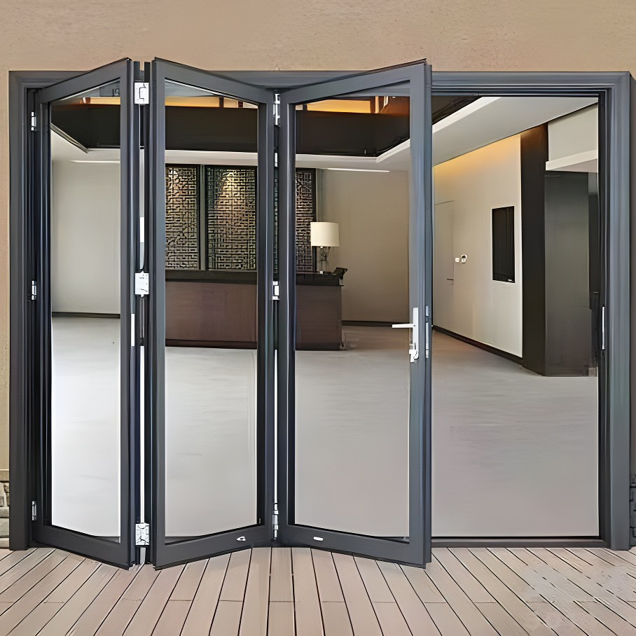 Modern Design Double or Triple Glazed Aluminum Folding Screen Doors Wholesale Factory Price Heat Insulation Glass Door System