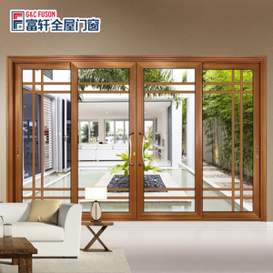 Fuson American Market Aluminium Slide Door Cheap Soundproof Slim Frame Smart Glass Internal Glass Doors For House
