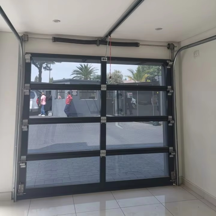 Clear Acrylic Decorative Garage Door Aluminum Alloy Frameless Design Commercial Glass Doors for Sectional Villa
