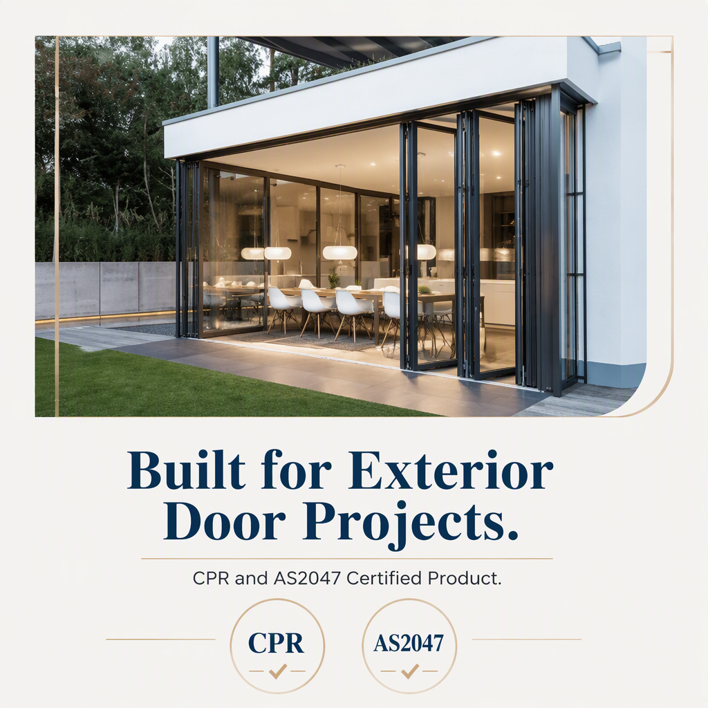 Thermal Break Exterior Bi Folding Door Aluminum Patio Bifold Doors Outdoor Garden Black Frame Accordion Folding Glass Door