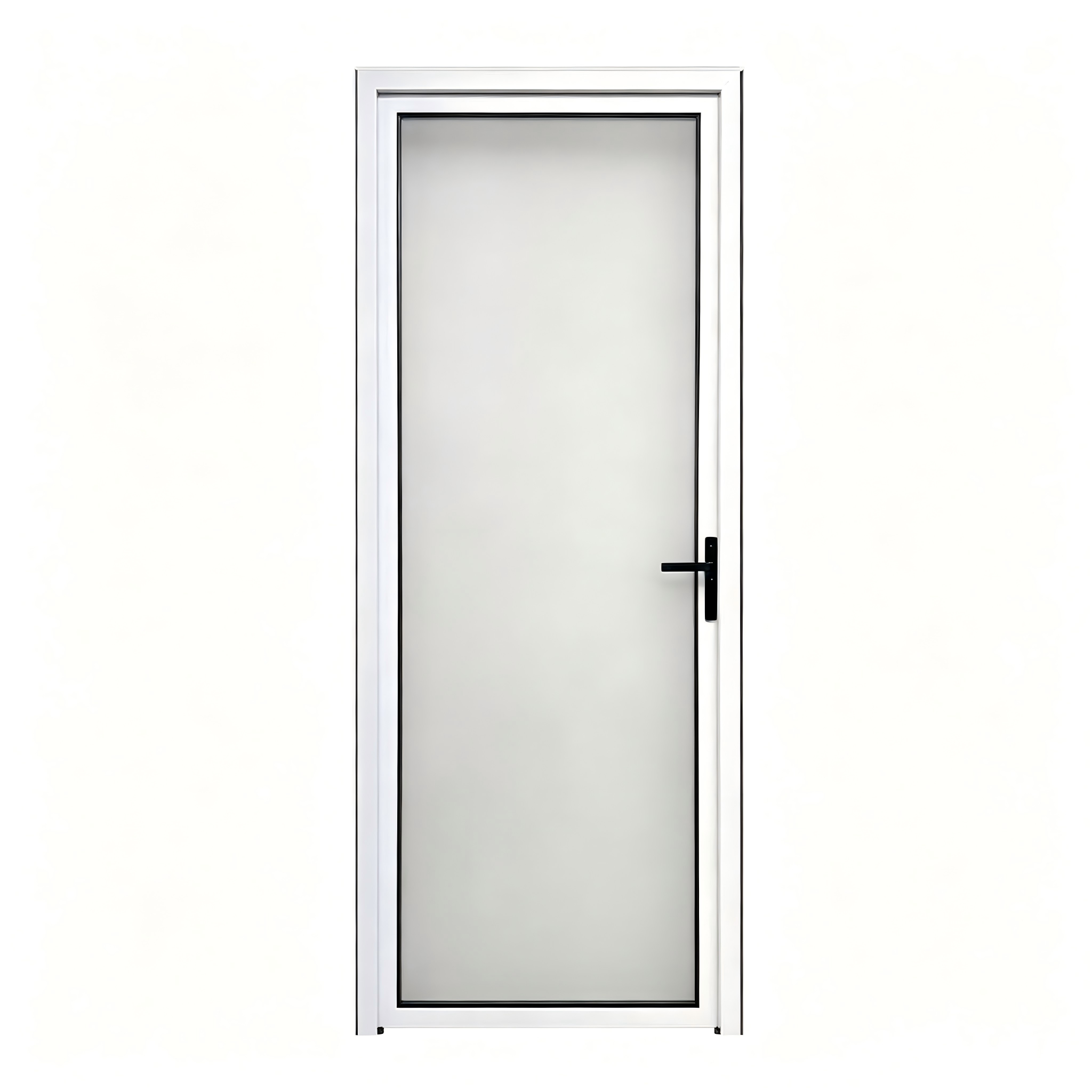 Aluminum Bathroom Door Frosted Tempered Glass Waterproof Moisture Proof Swing Interior Slim Frame Hotel Villa OEM Custom