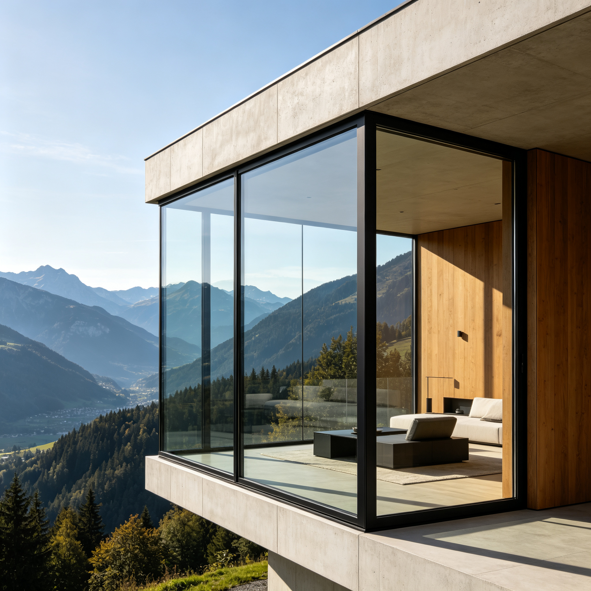 Thermal Break Aluminum Fixed Picture Window Slim Frame Triple Glazed Low-E Glass Soundproof for European Modern Architecture