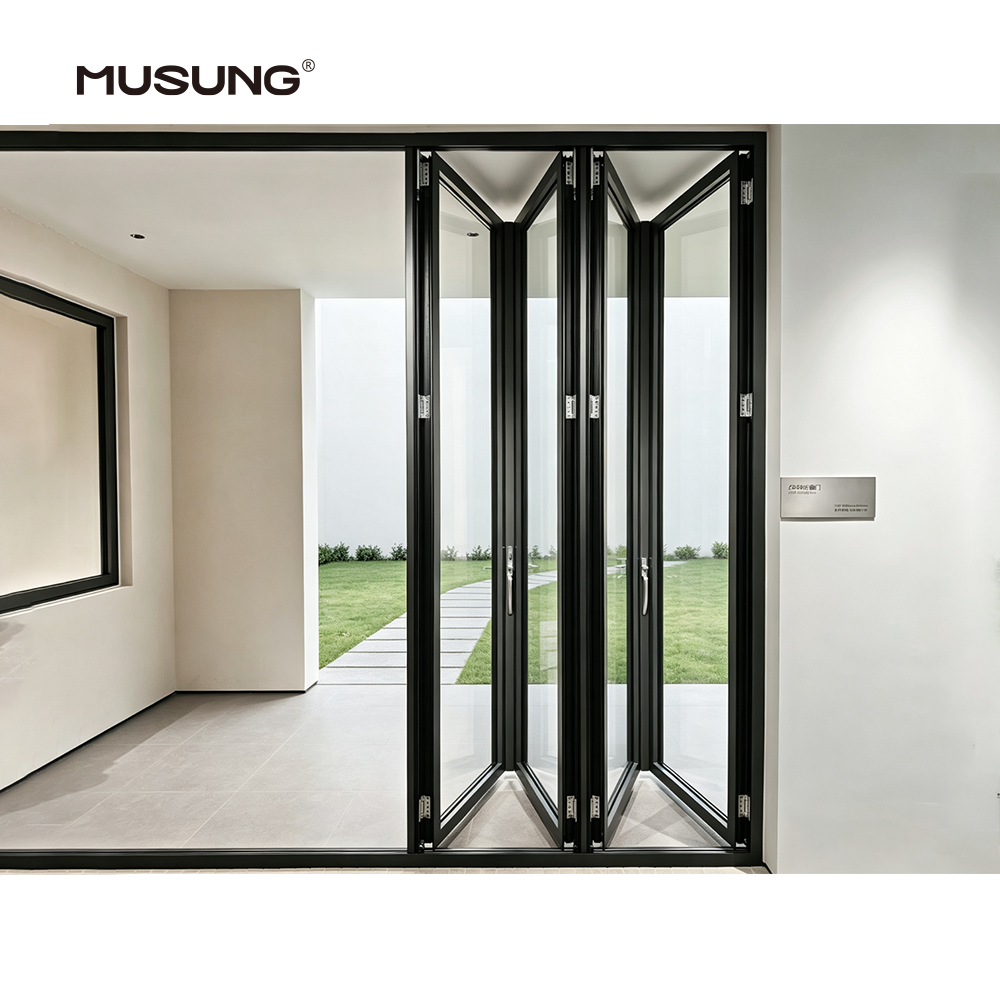 Seaside Hotel Hurricane Proof Aluminum Exterior Balcony Patio Soundproof Glass Garden Aluminum Folding Doors
