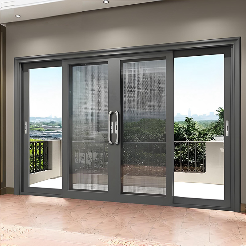 Aluminum Sliding Glass Doors for Apartment Supermarket Commercial Residential Use Windproof Balcony Kitchen Energy Saving