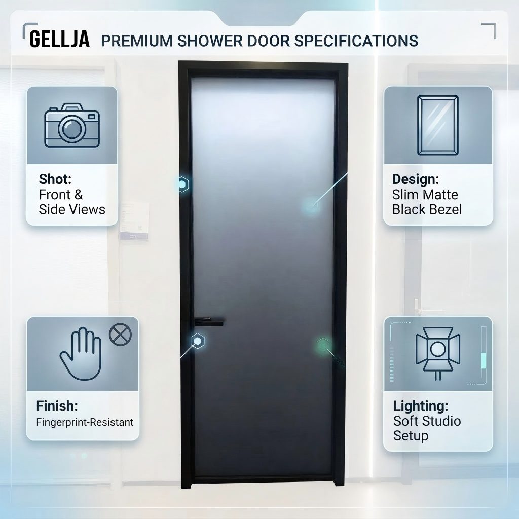 Modern Style 79x32 Aluminum Alloy Tempered Frosted Glass Door Waterproof for Interior Bathroom Use Finished Surface