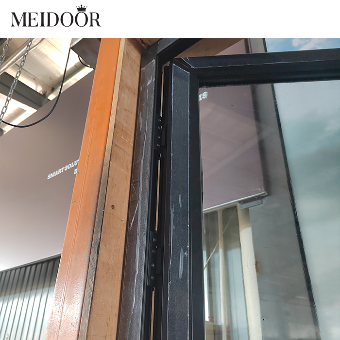 Australian Standard Storm Security Aluminum Hinged Double Glazing Glass French Doors with Fiberglass Screen for Apartment Use