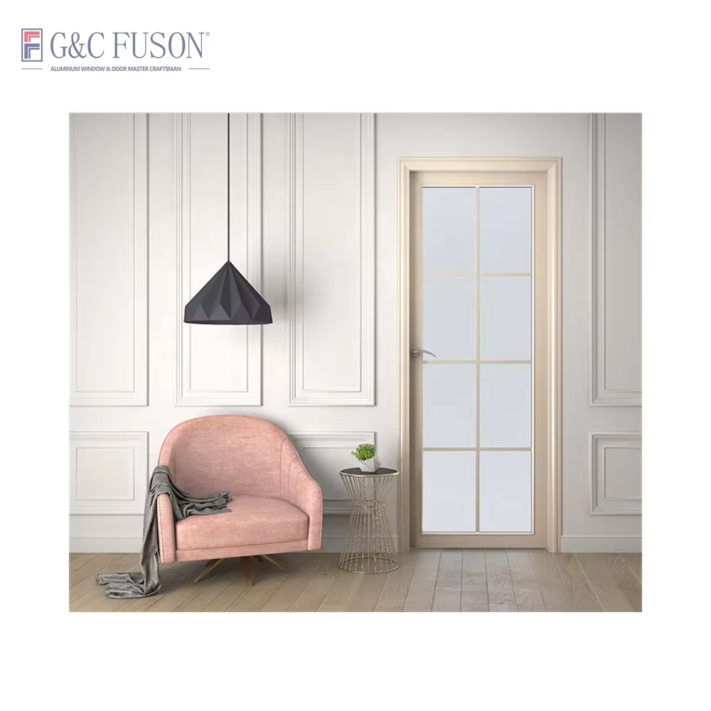 Fuson Brand New High Quality Factory Price Security Entry Door Hurricane Proof Windproof Aluminum Frame Glass Casement Door