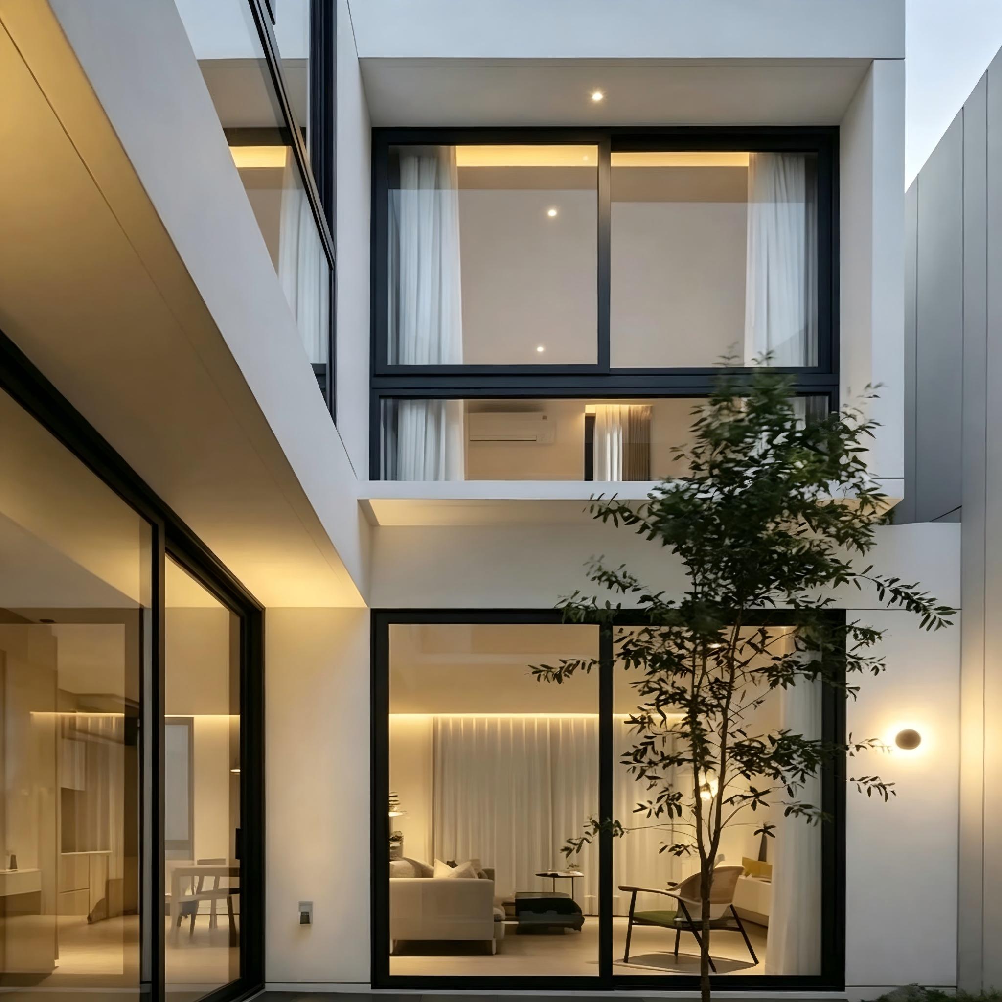 Architectural Aluminum Windows And Doors Luxury Villa Project One Stop Solution Thermal Break Glazing Custom OEM Factory