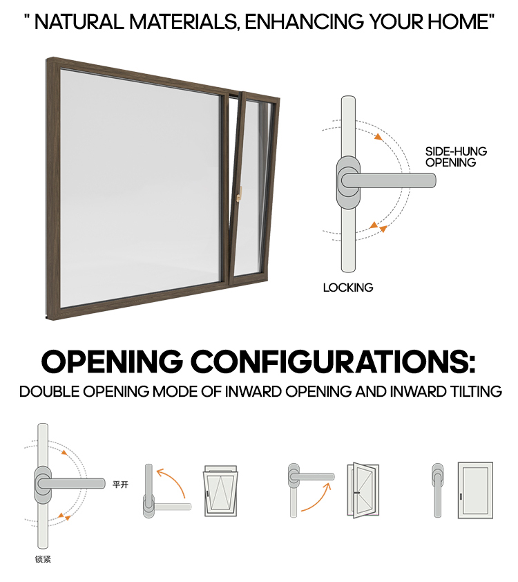 Sayyas Windows P120 Modern PHI Certified Energy Efficient Alu-Wood Composite Soundproof Heat Insulation Windows Kitchen Bathroom