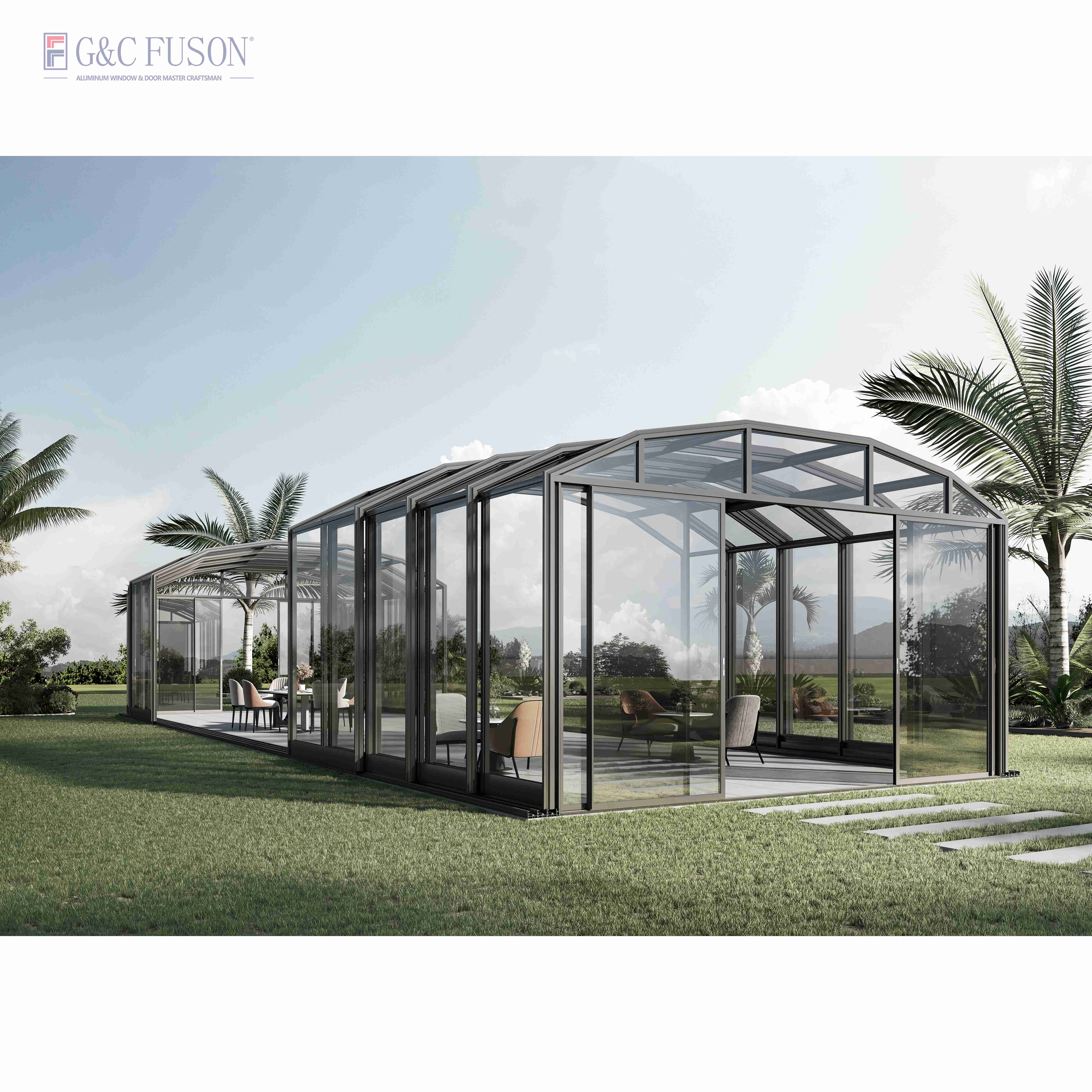 Motorized Vertical Sliding Guillotine Window Remote Controlled Patio Aluminum Glass Window for Balcony