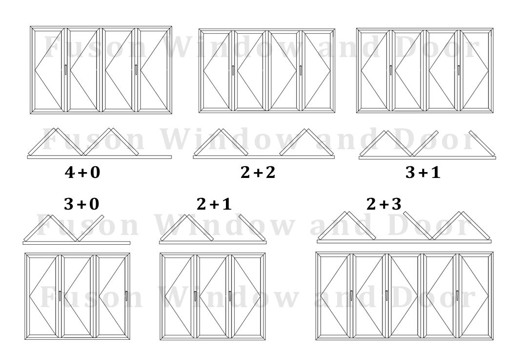 French Style Extruded Aluminum Frame Glass Door Low Price Living Room Folding Door Waterproof Soundproof Foldable Opening Method