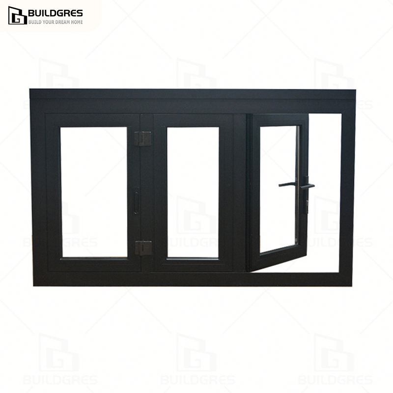 Buildgres Modern Design Aluminium Stacking Folding WindowsThermal Insulation Soundproof Features Large Opening Bifold Glass Door