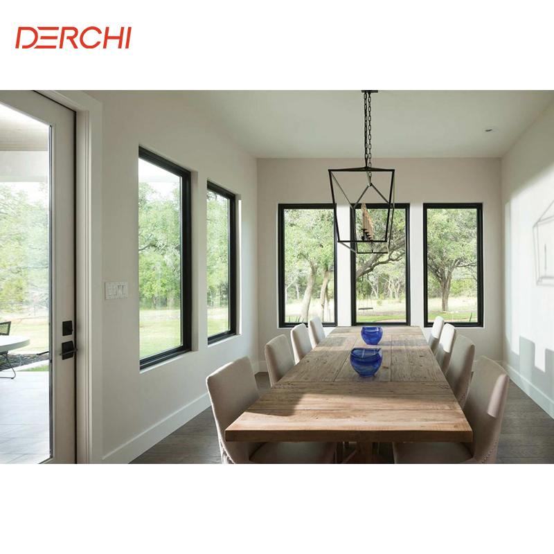 Modern Soundproof Custom Picture Windows Glass Fixed Aluminium Windows Aluminum Alloy Frame Customizable Villa Window Design