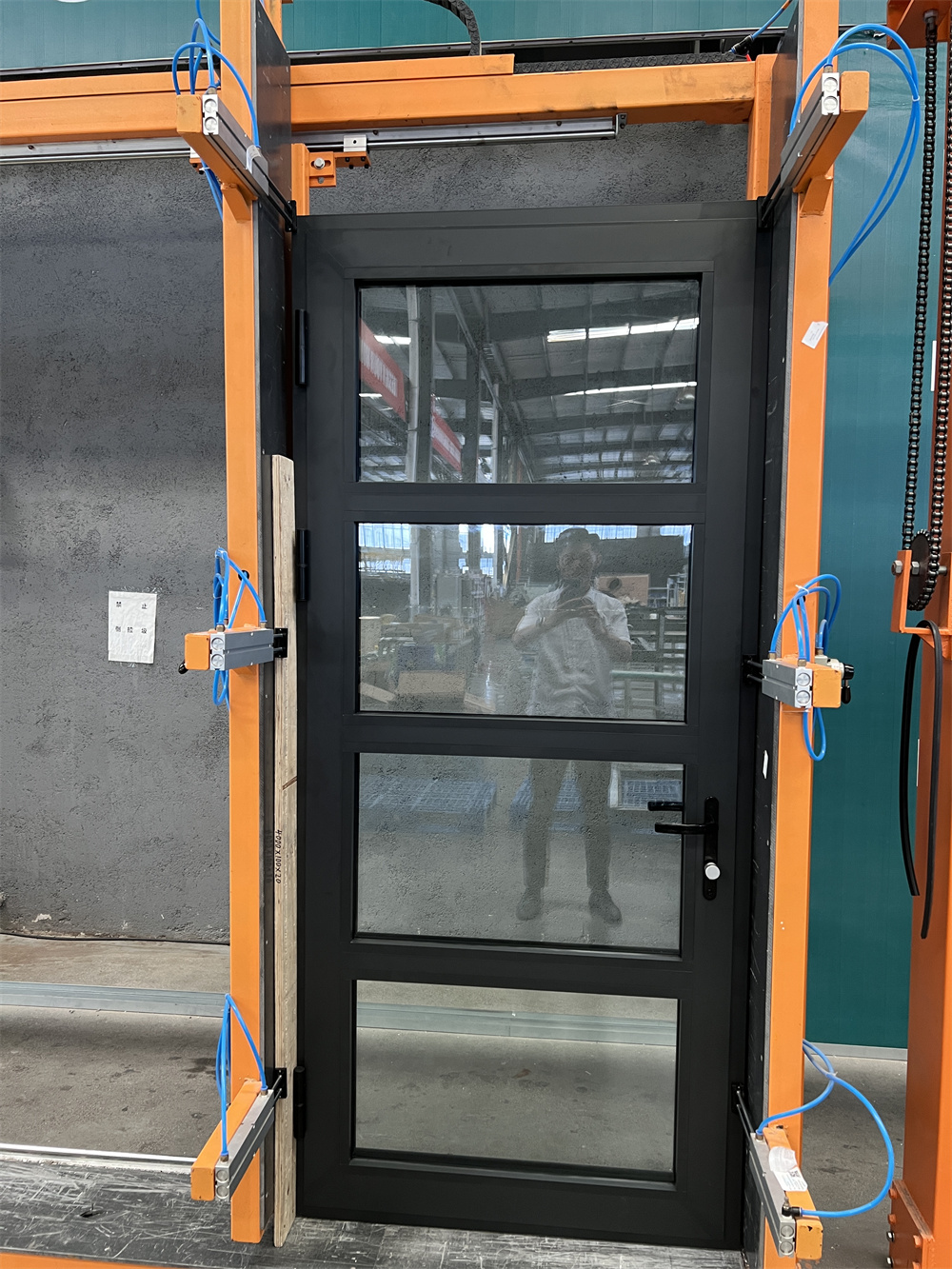 Security French Door Exterior Aluminum Single Swing Door with Triple Glass