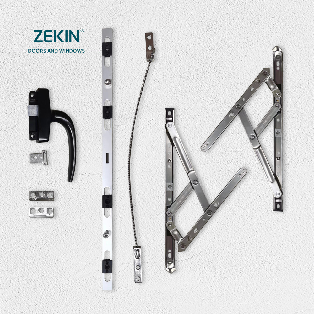 Zekin Insulated Double Glazed Aluminum Casement Windows Soundproof Thermal Break for Villa Apartment Project Window Door for