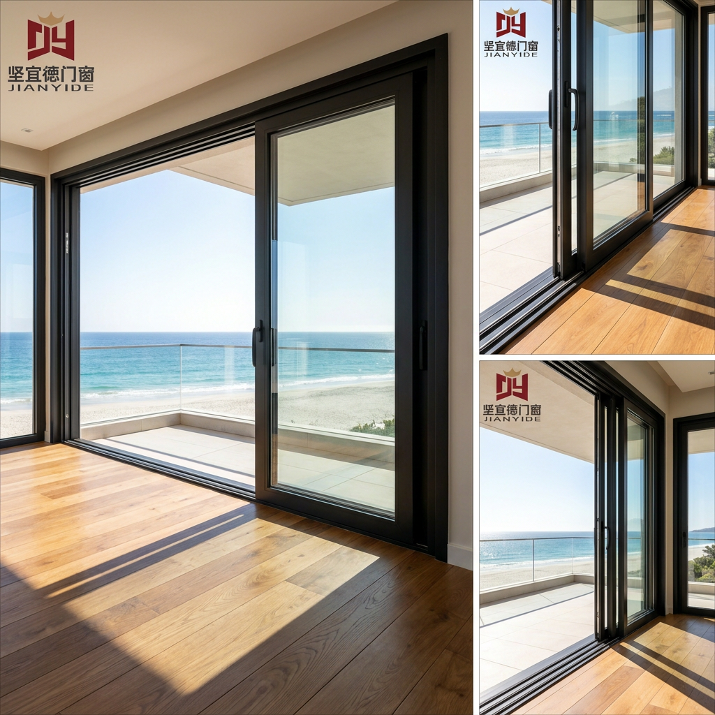 Sliding Compression Door Airtight Aluminum Compression Sliding Door Heavy Duty Lift and Slide System for Sunroom Commercial Use