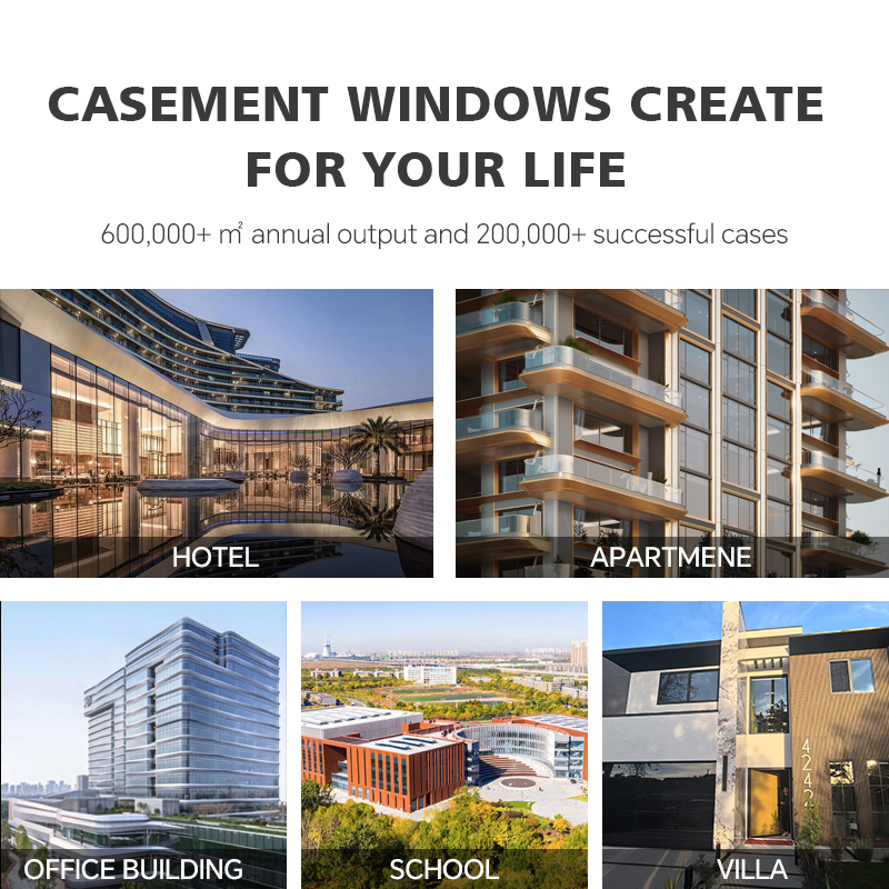 Hurricane Impact Windows Thermal Break Aluminum Casement Window Double Toughened Glass Aluminum Windows