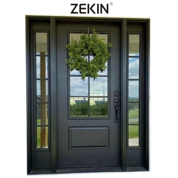 Customized High Quality Aluminum Pivot External Security Doors for House Metal Front Entry Door Exterior Aluminium Main Door