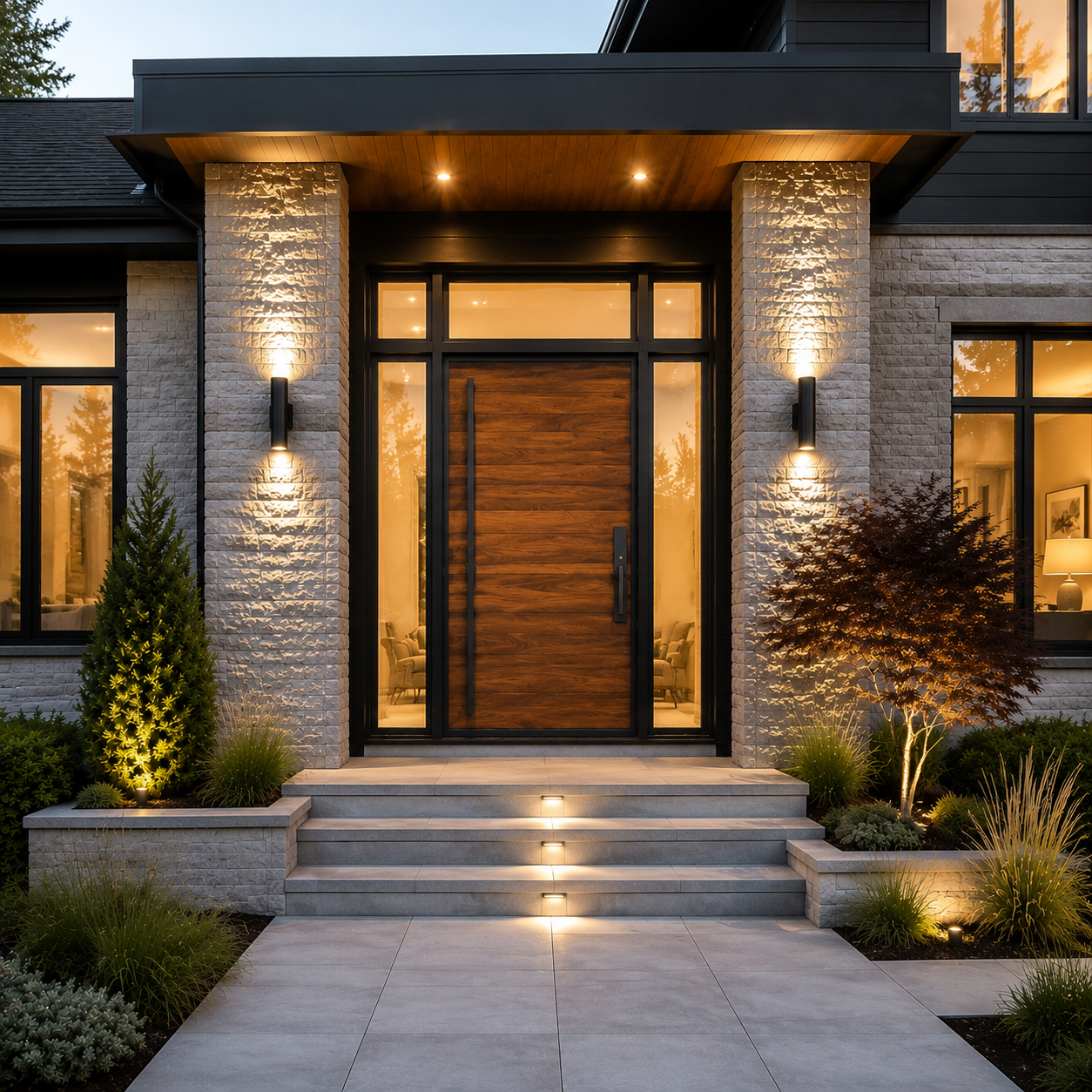 Modern Full Aluminum Entrance Door With Thermal Break Design For Luxury Villa Residential Projects