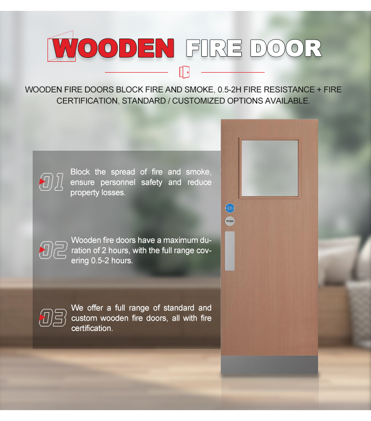 Custom Safety Entry Glass Fire Security Door Aluminum Modern Design Interior Use Fire Prevention Sound Insulation for Hotels