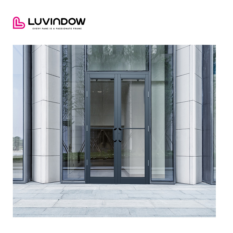 San Francisco Showroom Exterior Storefront Door Modern Aluminum Glass Windproof for Retail Spaces