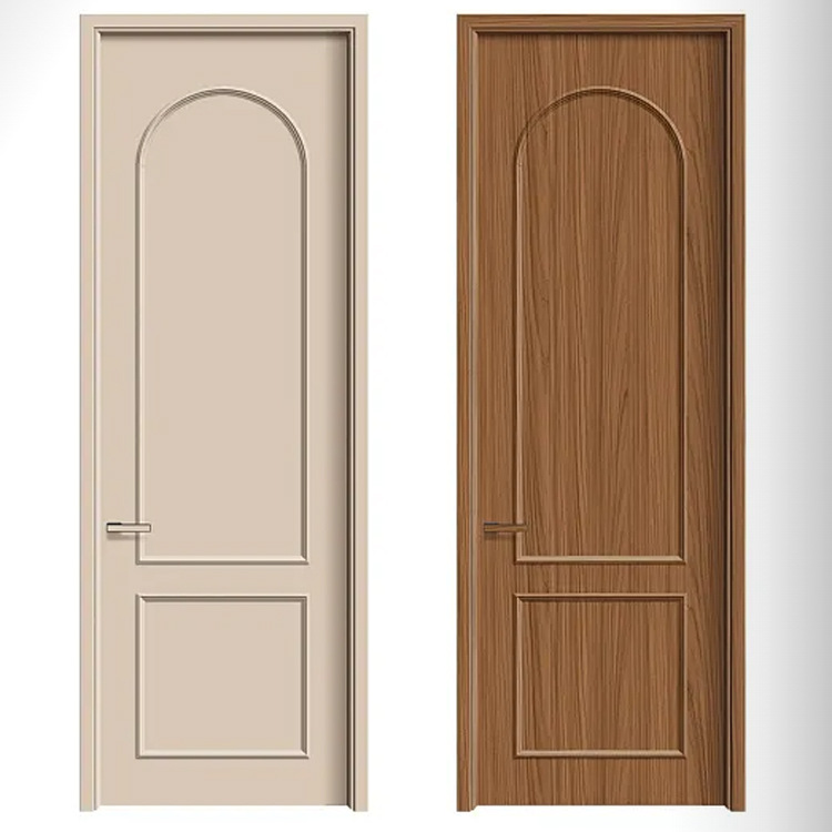 Minimalist Arch Recessed Panel Interior Wood Internal Doors Aluminium Alloy Frame Soundproof Solid Wooden Internal Doors For Indoor