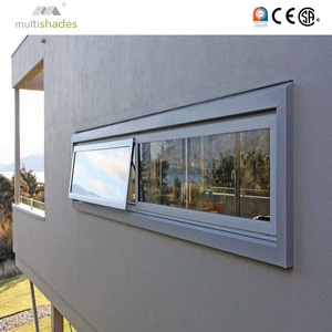 Multishades OEM ODM Custom Modern Swing Louver Awning Window with German Hardware Built-In Screen for Outdoor Kitchen Villa Use
