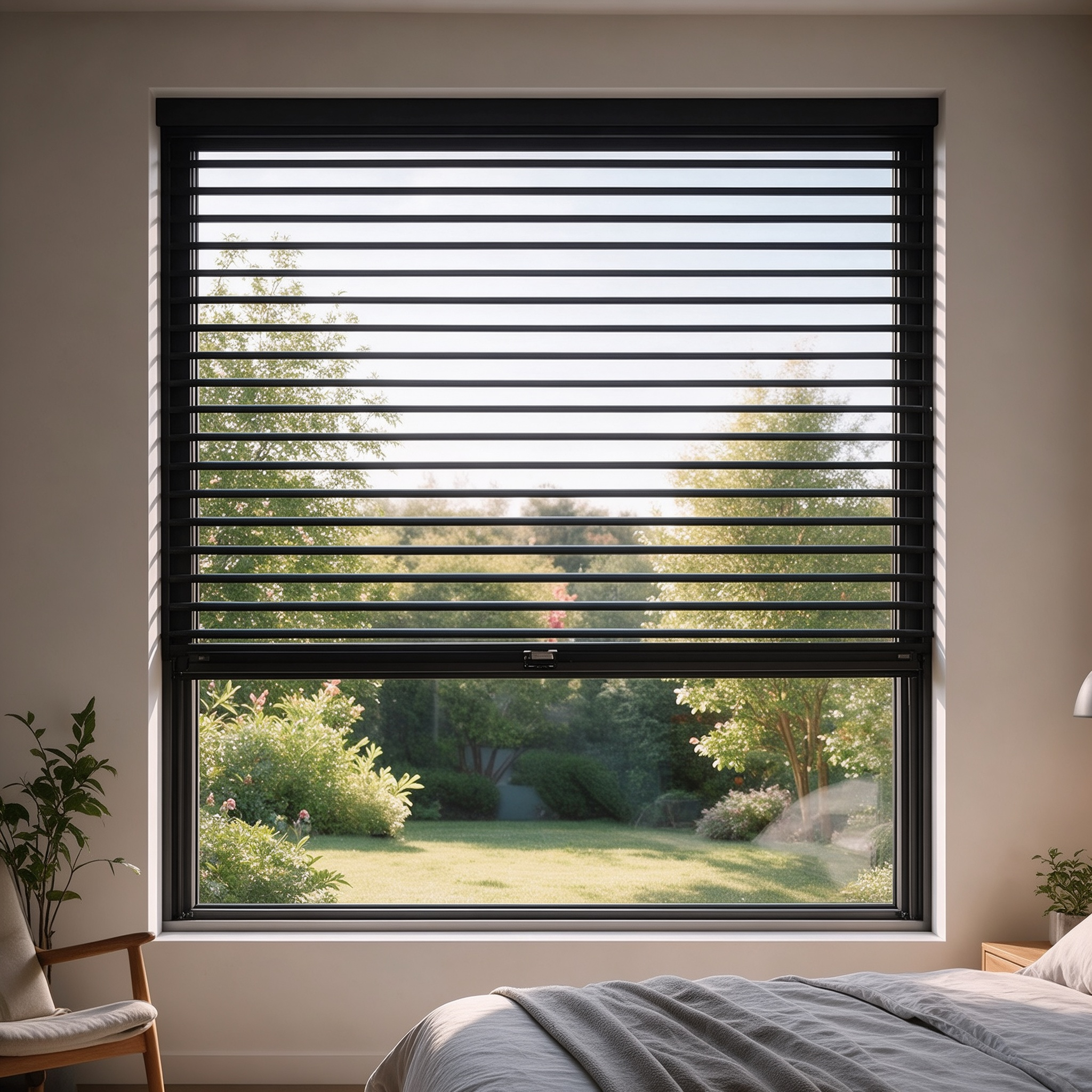 Customized Architectural Aluminum Louver Sliding Window Integrated Blinds Sunshade Privacy Glider Windows for Villa Bedrooms