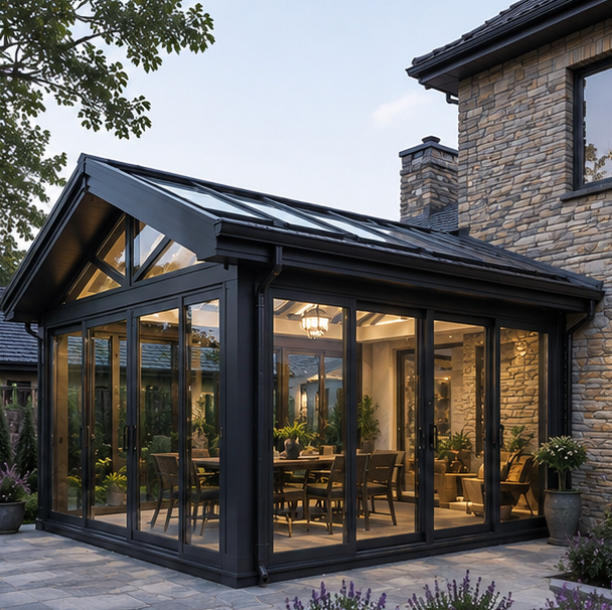Luxury Modern Garden Sunroom Insulated Roof Custom Aluminum Alloy Frame Sliding Doors Eco-Friendly Design For Hotel Villa Patio