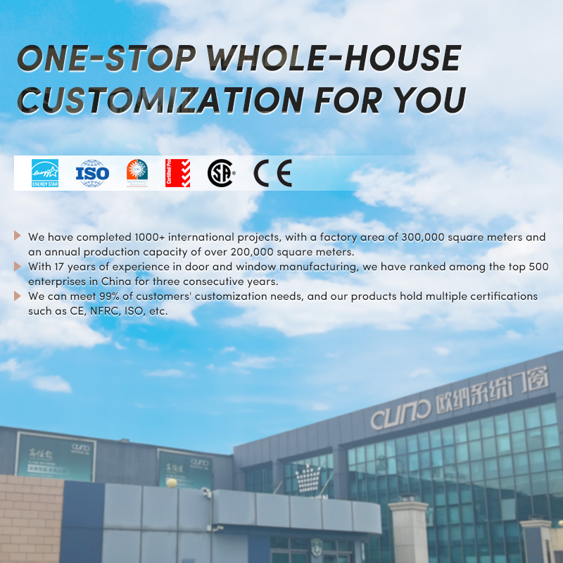 OUNA Canadian C SA Standard Heavy-Duty Modern Energy Efficient External Glass Large Sliding Patio Doors and Windows for Home