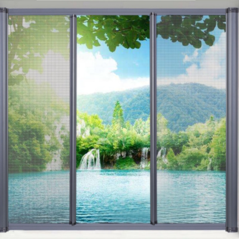 Factory Direct Selling Aluminium Alloy Retractable Sliding Door Fly Screen Anti Mosquito Net