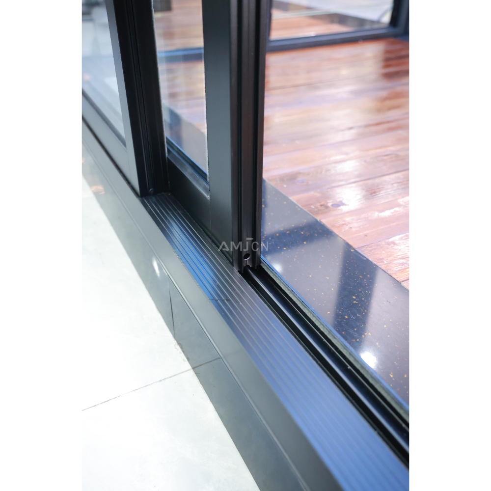 AMJ As2047 Australian Windows and Doors Panoramic Double Glazed Stacker Doors Commercial Exterior Patio Aluminum Sliding Doors