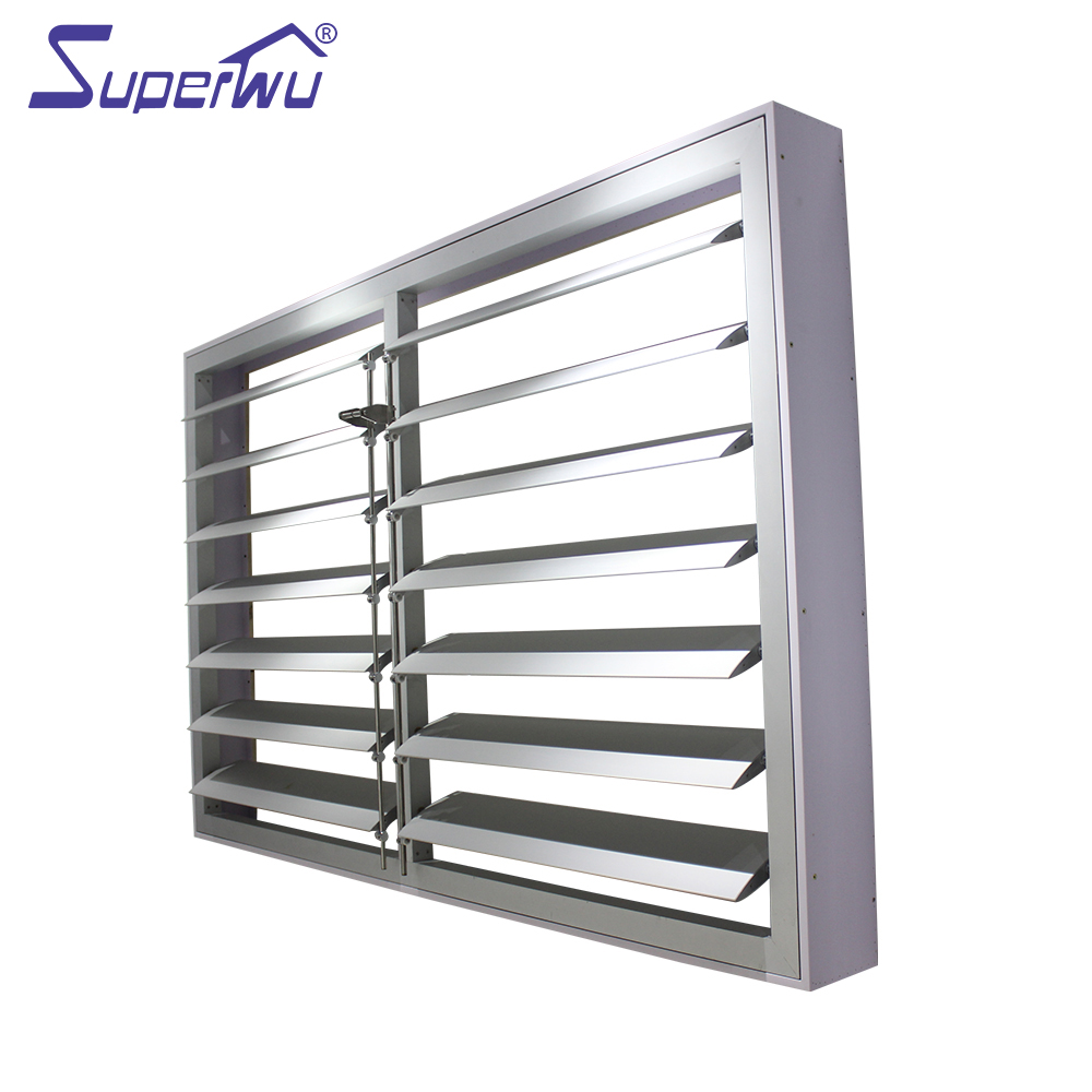 Superwu Cheap Price Aluminium Australia Standard Sound Insulation Aluminum Louver windows With Aluminium Plate Exterior windows
