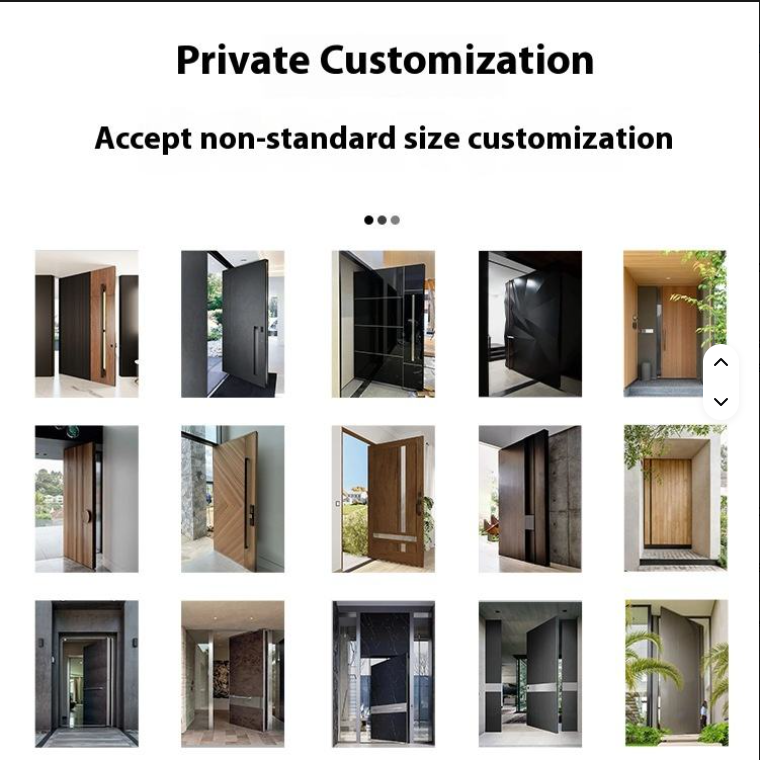Luxury Smart Entrance Doors Cast Aluminum Metal Single Front Entry Anti Theft Aluminum Alloy Exterior Security Doors