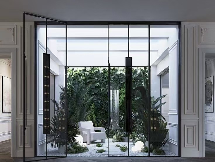 Aluminum Frameless Frosted Glass Sliding Door Room Partition Indoor Glass Door Sliding Balcony Courtyard Partition Office