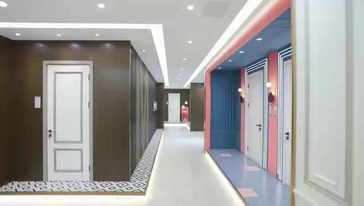 Custom Size Aluminum Wood Composite Fire Door Listed WH Certified IPX5 Waterproof for Apartment Office Commercial Building