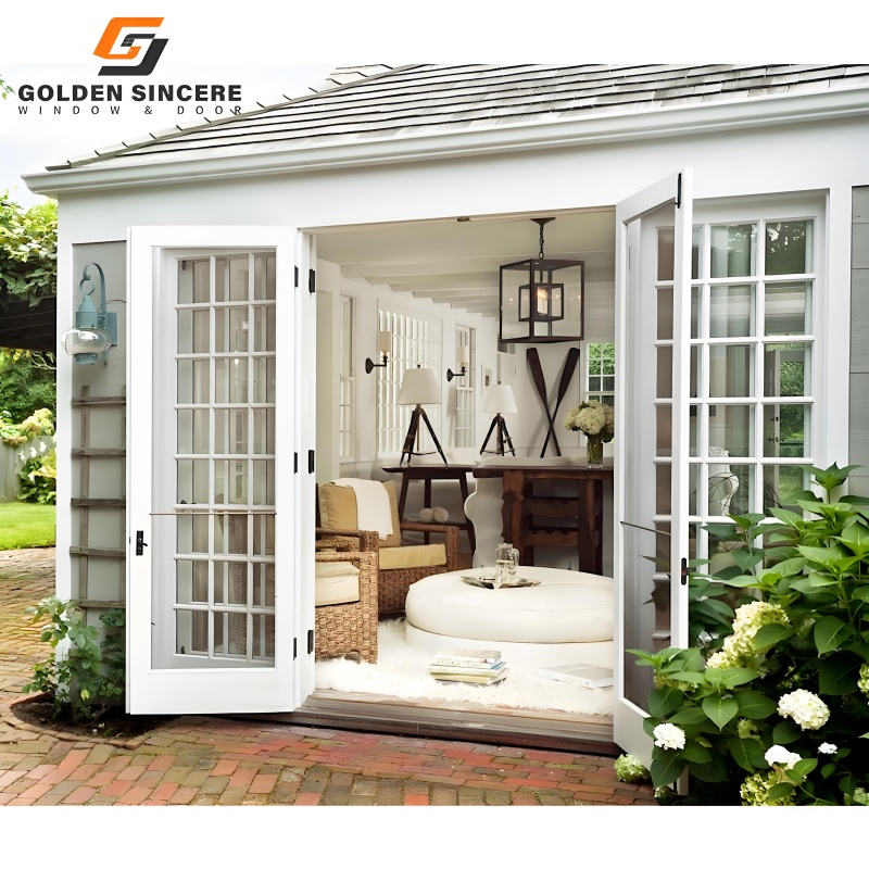 GS Custom Exterior Outside Patio Outdoor Swing Aluminum Doors Thermal Break Double Glazed Casement French Doors