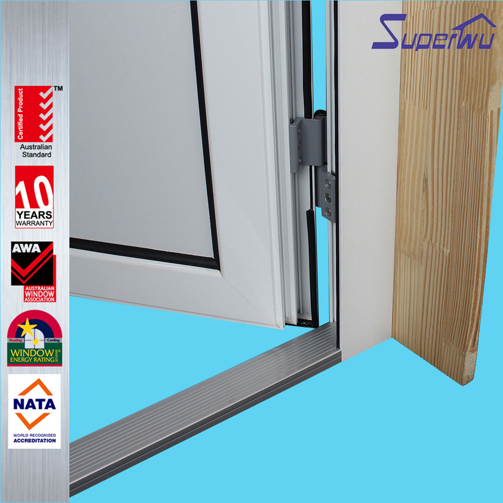 New Design Half Toughened Glass Half Aluminum Panel Hinged Doors Aluminum Glazed French Doors