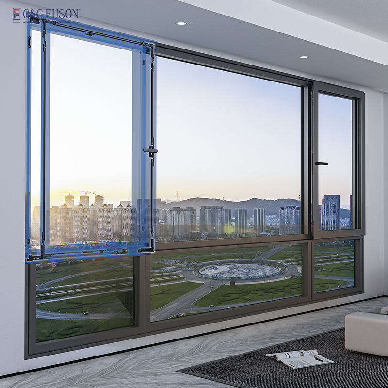 Fuson Drift Window Kitchen Balcony Double Glazed Aluminum tilt and turn Window Drifting Windows