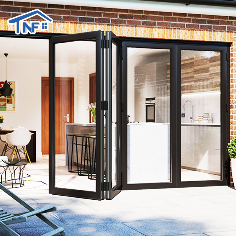 NF Modern Design Aluminum Alloy Interior Glass Bifold Accordion Doors Finished Surface for Hotel Kitchen Use