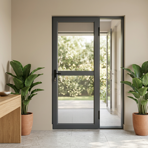 Aluminum Security Screen Door, Alu Frame 304 Stainless Steel Diamond Mesh, AntiTheft Lockable Custom Size for House Villa