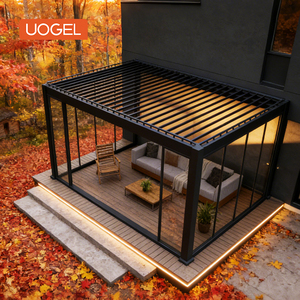 UOGEL C7 Eco-friendly 4x6m Aluminum Arches with Screen Zip Curtains or Sliding Glass Doors for Any Outdoor Space