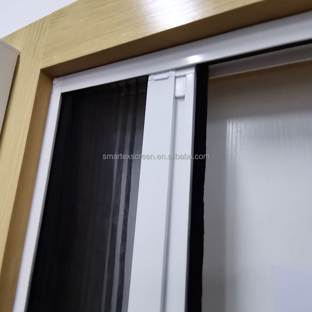 Sturdy Construction Pleated Folding Fly Mesh Aluminium Frame Anti Insect Polyester Screen Door